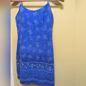 VTG Y2K Cotton Blue Sun Slip Dress Size 7